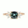 18ct Rose Gold 1.60 Teal Sapphire and Diamond Ring