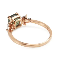 18ct Rose Gold 1.60 Teal Sapphire and Diamond Ring