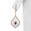 9ct Rose Gold Agate, Tourmaline and Diamond Earrings