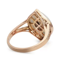 9ct Rose Gold Agate, Tourmaline and Diamond Ring