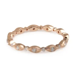 18ct Rose Gold All Round Diamond Vintage Style Band