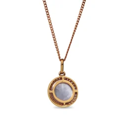 9ct Rose Gold Amethyst and Diamond Halo Necklace