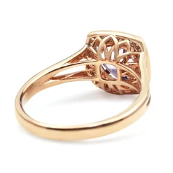 9ct Rose Gold Amethyst and Diamond Halo Ring