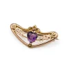 9ct Rose Gold Amethyst MIZPAH Brooch