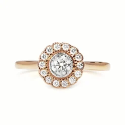 18ct Rose Gold and Platinum Tiffany and Co Enchant Diamond Flower Ring