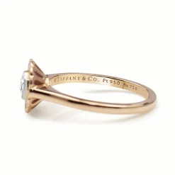 18ct Rose Gold and Platinum Tiffany and Co Enchant Diamond Flower Ring
