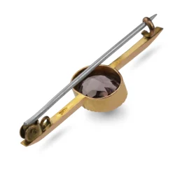 9ct Rose Gold and Silver Amethyst Bar Brooch