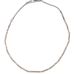 9ct Rose Gold and Silver Chain Necklace