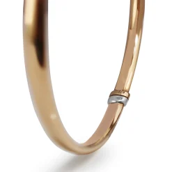 9ct Rose Gold and Silver Filled Oval Bangle