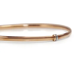 9ct Rose Gold and Silver Filled Round Bangle