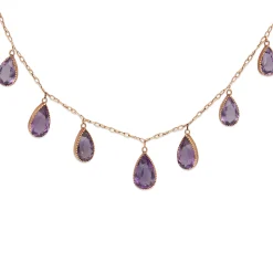 9ct Rose Gold Antique Amethyst Collier Necklace