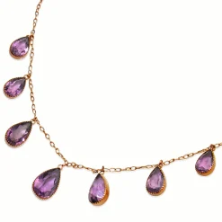 9ct Rose Gold Antique Amethyst Collier Necklace