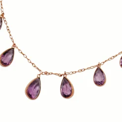 9ct Rose Gold Antique Amethyst Collier Necklace
