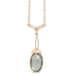 9ct Rose Gold Antique Aquamarine Necklace