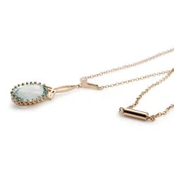 9ct Rose Gold Antique Aquamarine Necklace