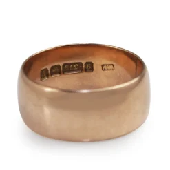 9ct Rose Gold Antique Cigar Band Ring - Circa 1916