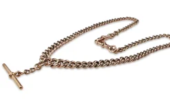 9ct Rose Gold Antique Curb Link Fob Chain