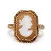 9ct Rose Gold Antique Etched Cameo Ring Circa 1916