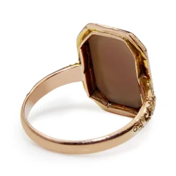 9ct Rose Gold Antique Etched Cameo Ring Circa 1916