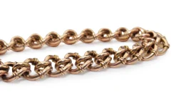 9ct Rose Gold Antique Fancy Link Bracelet with Padlock Clasp