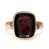 9ct Rose Gold Antique Garnet Intaglio Signet Ring