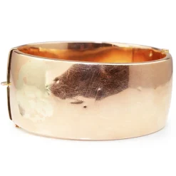 9ct Rose Gold Antique Hinged Etched Bangle Circa 1863