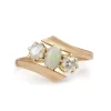 9ct Rose Gold Antique Old Cut Diamond and Opal Ring