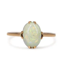 9ct Rose Gold Antique Opal Solitaire Ring