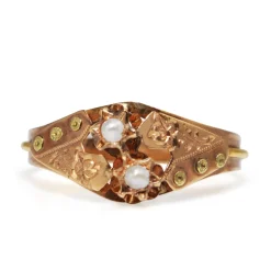 18ct Rose Gold Antique Pearl Ring