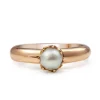 9ct Rose Gold Antique Pearl Solitaire Ring