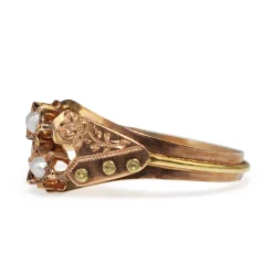 18ct Rose Gold Antique Pearl Ring