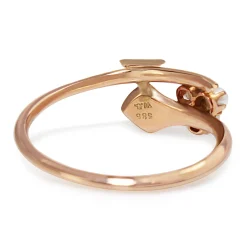15ct Rose Gold Antique Pearl Snake Style Ring