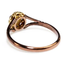 9ct Rose Gold Antique Ruby and Old Cut Diamond Cluster Ring