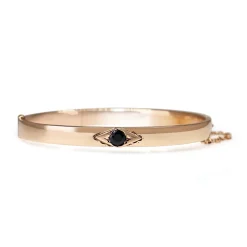 9ct Rose Gold Antique Sapphire Bangle