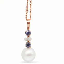 14ct Rose Gold Antique Sapphire and Pearl Necklace