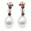 14ct Rose Gold Antique Sapphire and Pearl Earrings