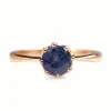 9ct Rose Gold Antique Sapphire Solitaire Ring
