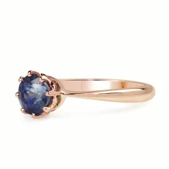 9ct Rose Gold Antique Sapphire Solitaire Ring