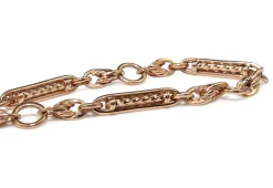 9ct Rose Gold Antique Style 'Prince of Wales' Bracelet with Heart Padlock