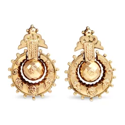 9ct Rose Gold Antique Victorian Decorative Earrings
