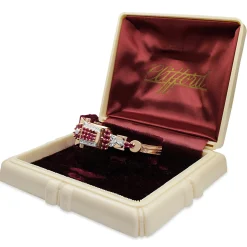 14ct Rose Gold Art Deco Ruby and Diamond Watch / Bracelet