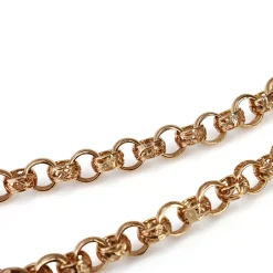 9ct Rose Gold Belcher Filigree Link Necklace with Padlock Clasp