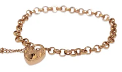 9ct Rose Gold Belcher Link Bracelet with Padlock Clasp
