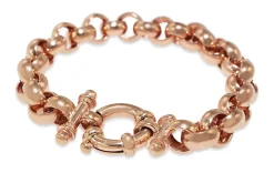 9ct Rose Gold Belcher Link Bracelet With Bolt Ring Clasp
