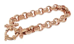 9ct Rose Gold Belcher Link Bracelet With Bolt Ring Clasp