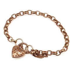 9ct Rose Gold Belcher Oval Link Bracelet