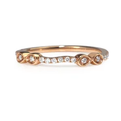 18ct Rose Gold 'Bow' Style Diamond Band
