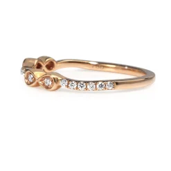 18ct Rose Gold 'Bow' Style Diamond Band