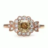 18ct Rose Gold Champagne Diamond Flower Style Ring