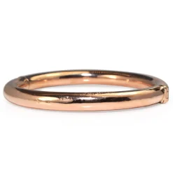 9ct Rose Gold Copper Lined Hinged Vintage Bangle